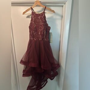 NWT - Burgandy Formal Women’s High-low Dress Side 5